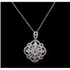 Image 1 : 1.55ctw Diamond Pendant With Chain - 14KT White Gold