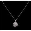 Image 2 : 1.55ctw Diamond Pendant With Chain - 14KT White Gold