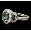 Image 2 : 14KT White Gold 1.24ct Alexandrite and Diamond Ring
