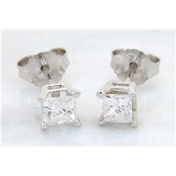 0.50ctw Diamond Earrings - 14KT White Gold