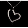 Image 1 : 18KT White Gold 2.39ctw Diamond Heart Pendant With Chain