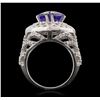 Image 3 : 14KT White Gold 9.78ct Tanzanite and Diamond Ring
