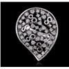 Image 2 : 14KT White Gold 0.88ctw Diamond Ring