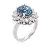 Image 3 : 14KT White Gold 5.21ct Topaz and Diamond Ring