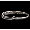 Image 2 : 2.87ctw Black Diamond Bangle Bracelet - 14KT White Gold