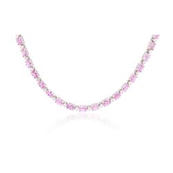 14KT White Gold 15.00ctw Pink Sapphire and Diamond Necklace