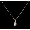 Image 2 : 1.16ctw Diamond Pendant With Chain - 14KT Yellow Gold