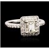 Image 1 : 14KT White Gold EGL USA Certified 1.36ctw Diamond Ring