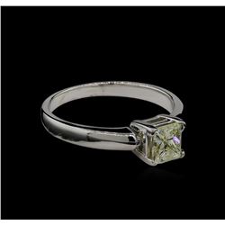 0.70ct Light Yellow Diamond Solitaire Ring - 14KT White Gold