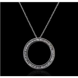 10KT White Gold 0.35ctw Diamond Pendant With Chain