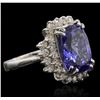 Image 1 : 14KT White Gold 7.79ct Tanzanite and Diamond Ring