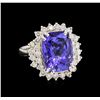 Image 2 : 14KT White Gold 7.79ct Tanzanite and Diamond Ring