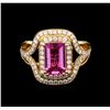 Image 2 : 1.86ct Pink Sapphire and Diamond Ring - 18KT Rose Gold