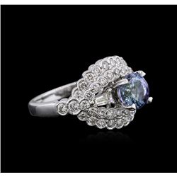 18KT White Gold 1.37ct Tanzanite and Diamond Ring