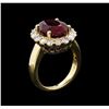 Image 4 : 6.58 Ruby and Diamond Ring - 14KT Yellow Gold
