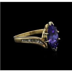 1.41ct Tanzanite and Diamond Ring - 18KT Yellow Gold