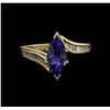 Image 2 : 1.41ct Tanzanite and Diamond Ring - 18KT Yellow Gold