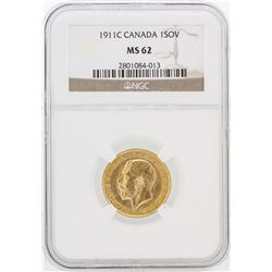 1911 NGC MS62 Canada 1SOV Gold Coin