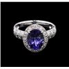 Image 2 : 2.42ct Tanzanite and Diamond Ring  - 14KT White Gold