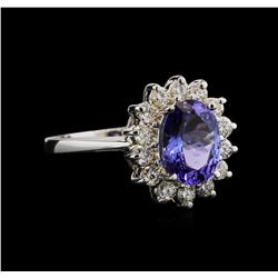 3.00ct Tanzanite and Diamond Ring - 18KT White Gold