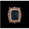 Image 3 : 14KT Yellow Gold 29.87ct Topaz and Ruby Ring