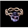 Image 2 : 3.02ct Tanzanite and Diamond Ring - 14KT Rose Gold