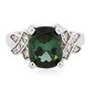 Image 2 : 14KT White Gold 4.49ct Green Tourmaline and Diamond Ring