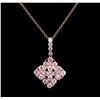Image 1 : 1.75ctw Diamond Pendant With Chain - 14KT Rose Gold