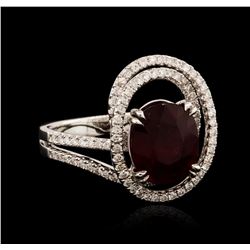 18KT White Gold 3.89ct Ruby and Diamond Ring