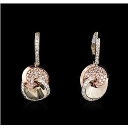 14KT Two-Tone Gold 1.53ctw Diamond Earrings