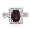 Image 2 : 14KT White Gold 3.09ct Rhodolite Garnet and Diamond Ring