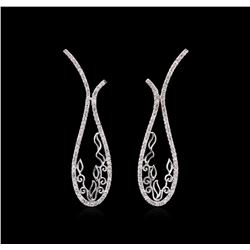 0.93ctw Diamond Earrings - 14KT White Gold