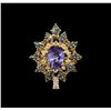 Image 2 : 1.72ct Tanzanite and Diamond Ring - 14KT Yellow Gold