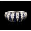 Image 2 : 14KT White Gold 1.43ctw Sapphire and Diamond Ring
