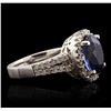 Image 2 : 14KT White Gold 6.64ct Sapphire and Diamond Ring