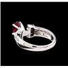Image 3 : 0.91ct Ruby and Diamond Ring - 14KT White Gold