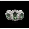 Image 2 : 14KT White Gold 1.40ctw Alexandrite and Diamond Ring