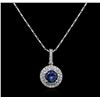 Image 1 : 14KT White Gold 1.49ct Tanzanite and Diamond Pendant With Chain