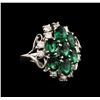 Image 1 : 14KT White Gold 2.55ctw Emerald and Diamond Ring