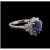 Image 1 : 14KT White Gold 1.40ct Tanzanite and Diamond Ring