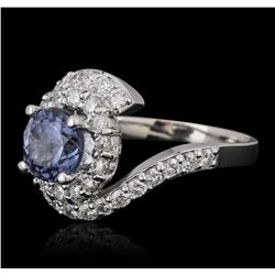 14KT White Gold 1.78ct Tanzanite and Diamond Ring