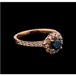 1.12ctw Blue Diamond Ring - 14KT Rose Gold