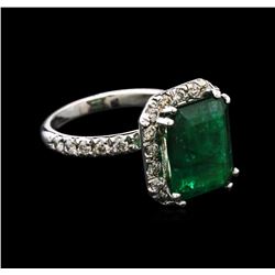 4.80ct Emerald and Diamond Ring - 14KT White Gold