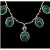 Image 1 : 93.30ctw Emerald, Tsavorite, Sapphire and Diamond Necklace - 18KT White Gold