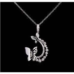 0.61ctw Diamond Pendant With Chain - 14KT White Gold