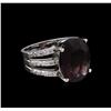 Image 1 : 8.06ct Tourmaline and Diamond Ring - 14KT White Gold