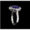 Image 4 : 6.04ct Tanzanite and Diamond Ring - 14KT White Gold