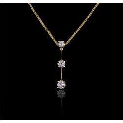 14KT Yellow Gold 0.55ctw Diamond Pendant With Chain