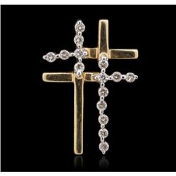 14KT Yellow Gold 0.25ctw Diamond Cross Pendant