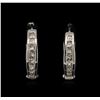 Image 1 : 1.42ctw Diamond Hoop Earrings - 18KT White Gold